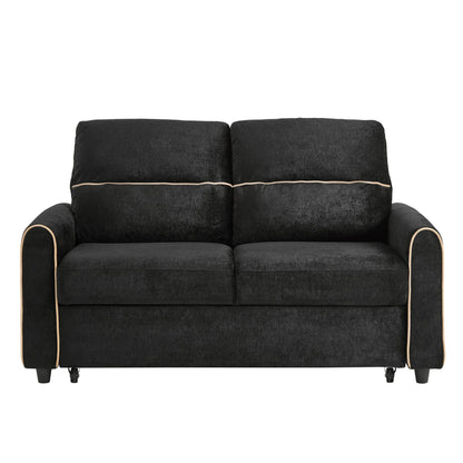Pull Out Sofa Bed with Adjustable Backrest and USB Ports - Dark Gray, Black or Blue