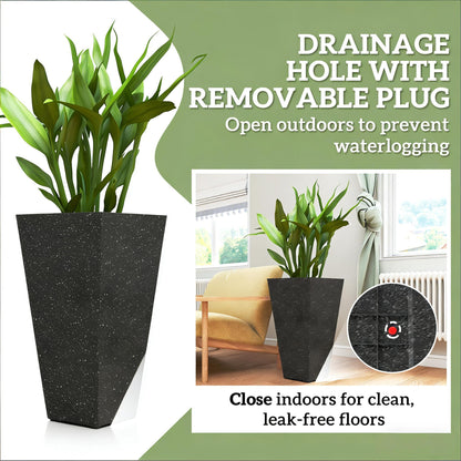 Stackable Taper Planters Set of 3 with Marble Finish