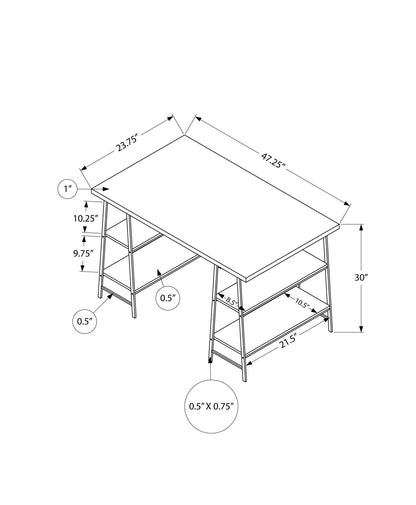 Industrial Computer Desk with Storage Shelves - Multiple Colors