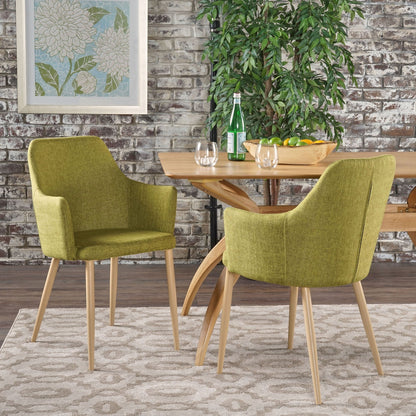 Elegant Dining Chair with Contoured Support - Orange, Dark Gray, Green