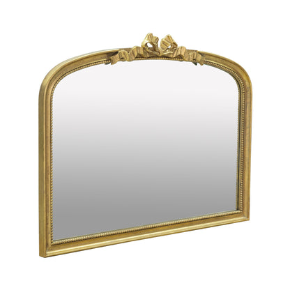 Baroque Style Gold Arch Mirror with Ornate Scrollwork - Gold