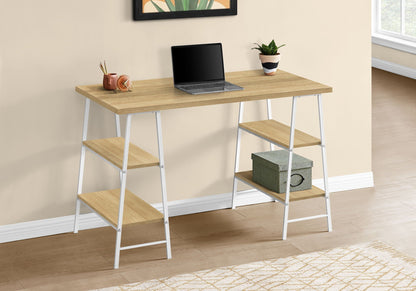 Industrial Computer Desk with Storage Shelves - Multiple Colors