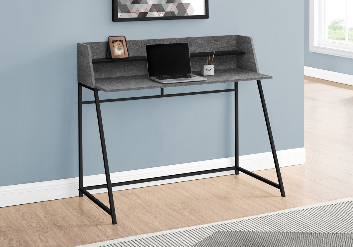 Marble Look Computer Desk with Storage Shelves - Multiple Colors