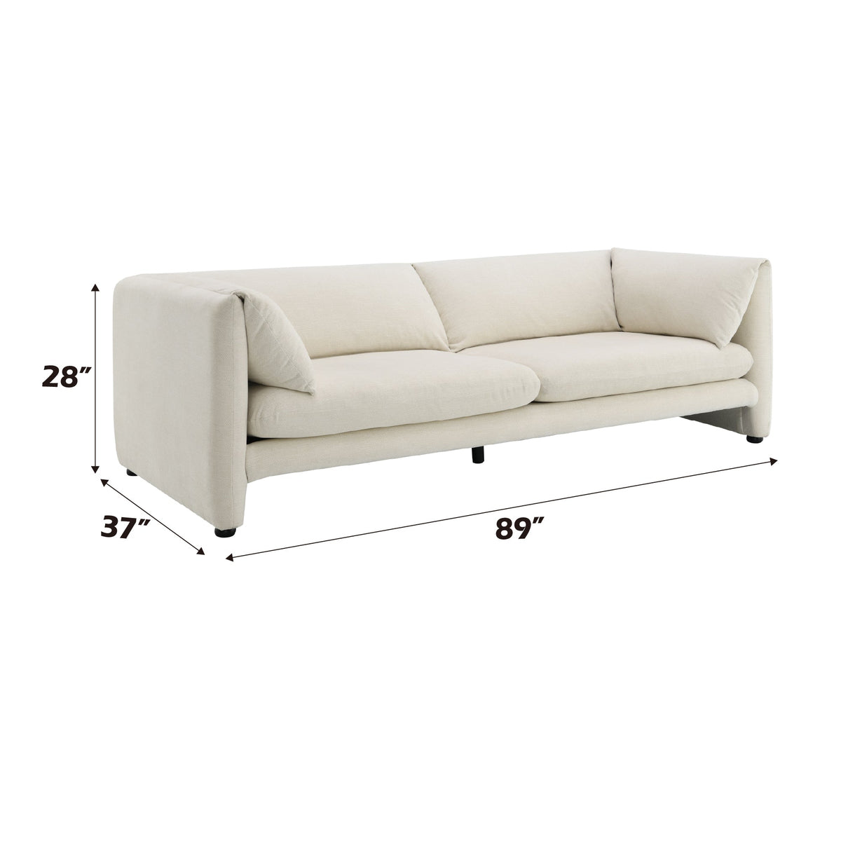 Jaeda Beige Boucle Sofa with Plush Foam Cushions - Beige