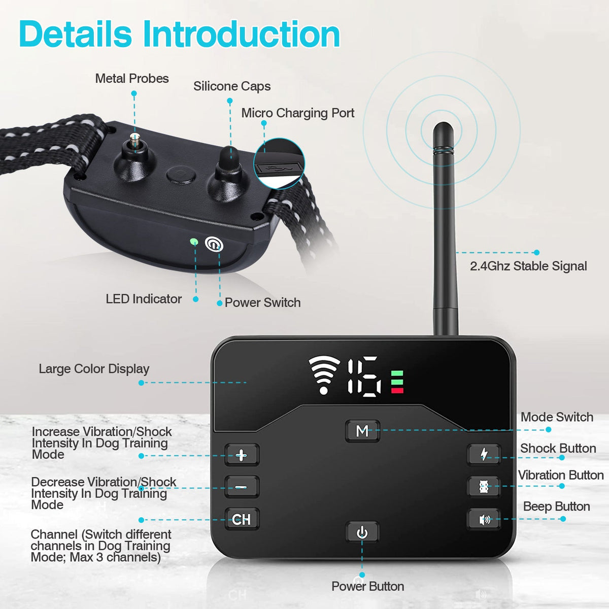 GBruno 2 In 1 Wireless Electric Dog Fence