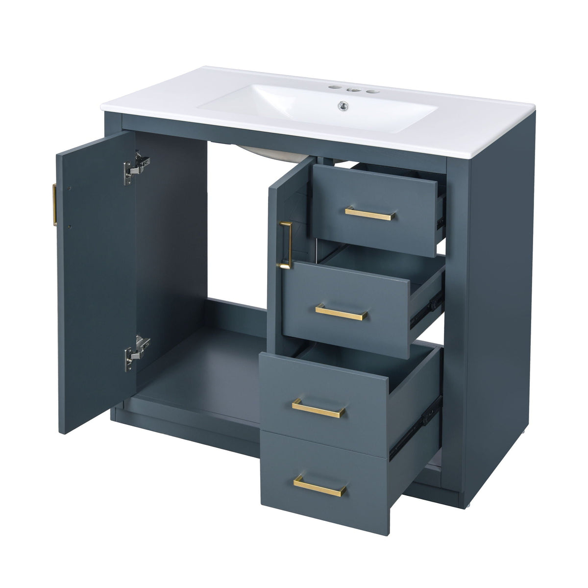 Bathroom Vanity With Sink Combo, Storage Cabinet, Freestanding Set