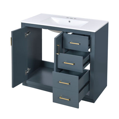 Bathroom Vanity With Sink Combo, Storage Cabinet, Freestanding Set