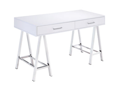 High Gloss Writing Desk with USB Ports - White or Black