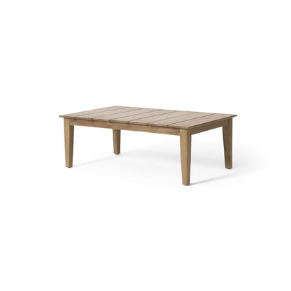 Light Brown Outdoor Coffee Table with Slat Panel Top - Acacia Wood