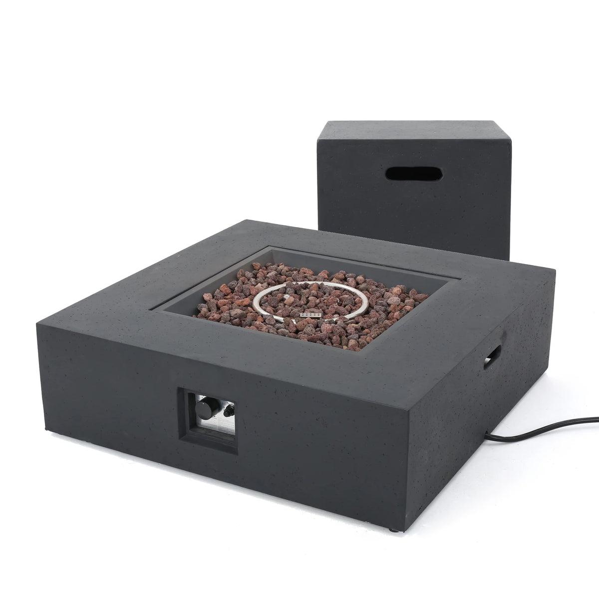 Outdoor 50000 BTU Propane Fire Pit - Dark Grey