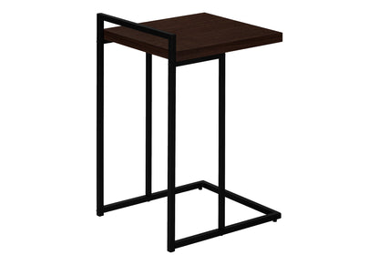 C-Shaped Accent Table with Metal Base - Versatile Wood-Look Top