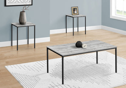 Contemporary 3-Piece Table Set with Metal Frame - Multiple Colors