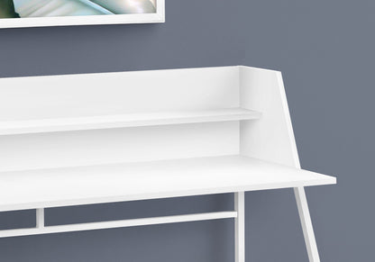 Marble Look Computer Desk with Storage Shelves - Multiple Colors