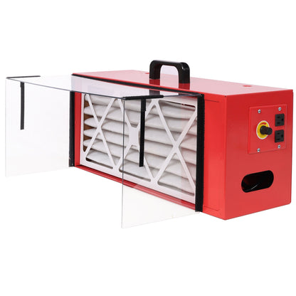 Portable Tabletop Dust Collector with HEPA Filter - Red
