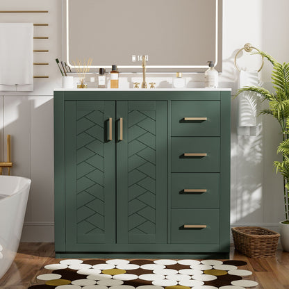 Bathroom Vanity With Sink Combo, Storage Cabinet, Freestanding Set