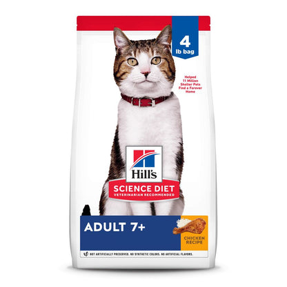 Hill's Science Diet Senior 7+ Chicken Recipe Dry Cat Food (4lb)