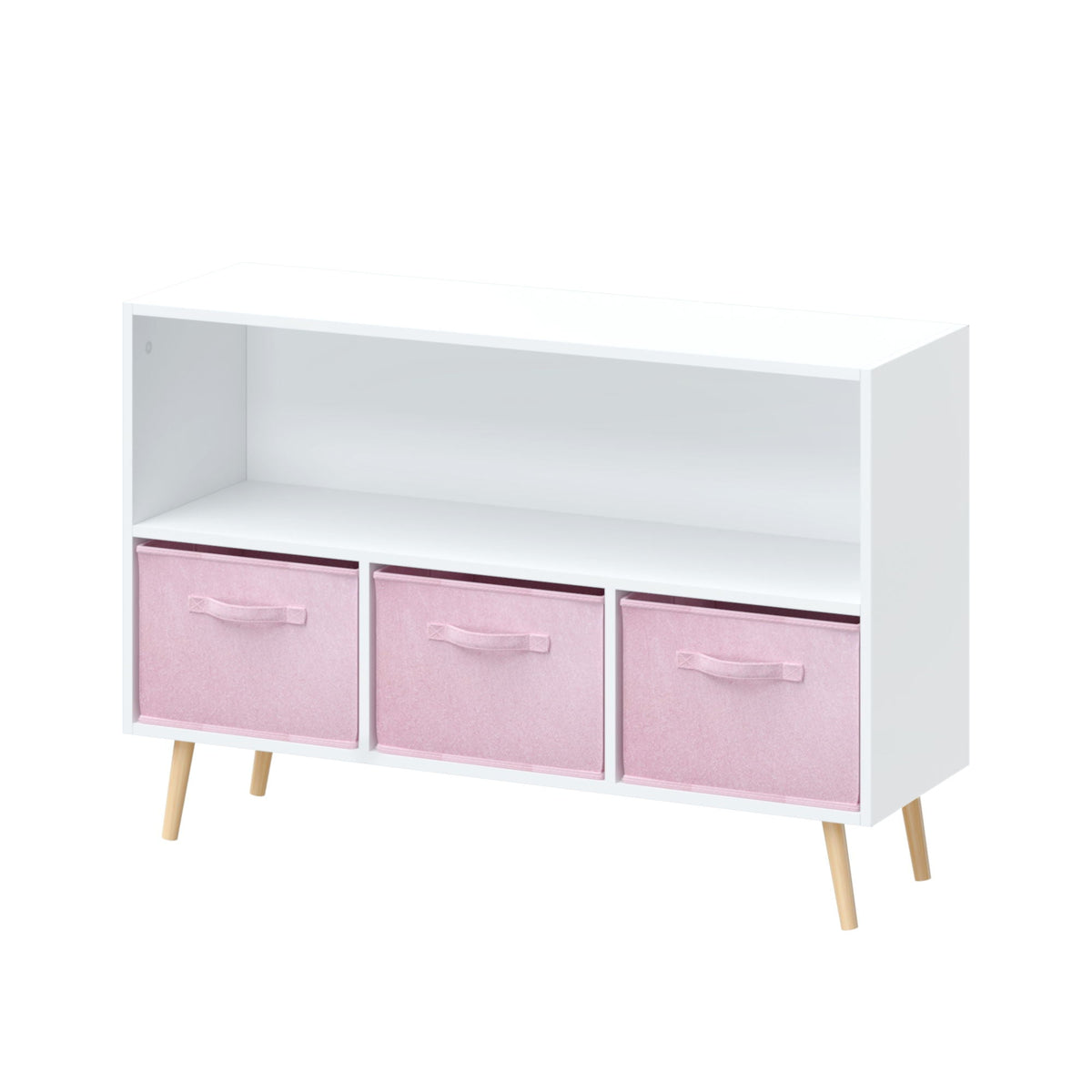 Bookcase With Collapsible Drawers Organizer - Gray, Pink, or Purple