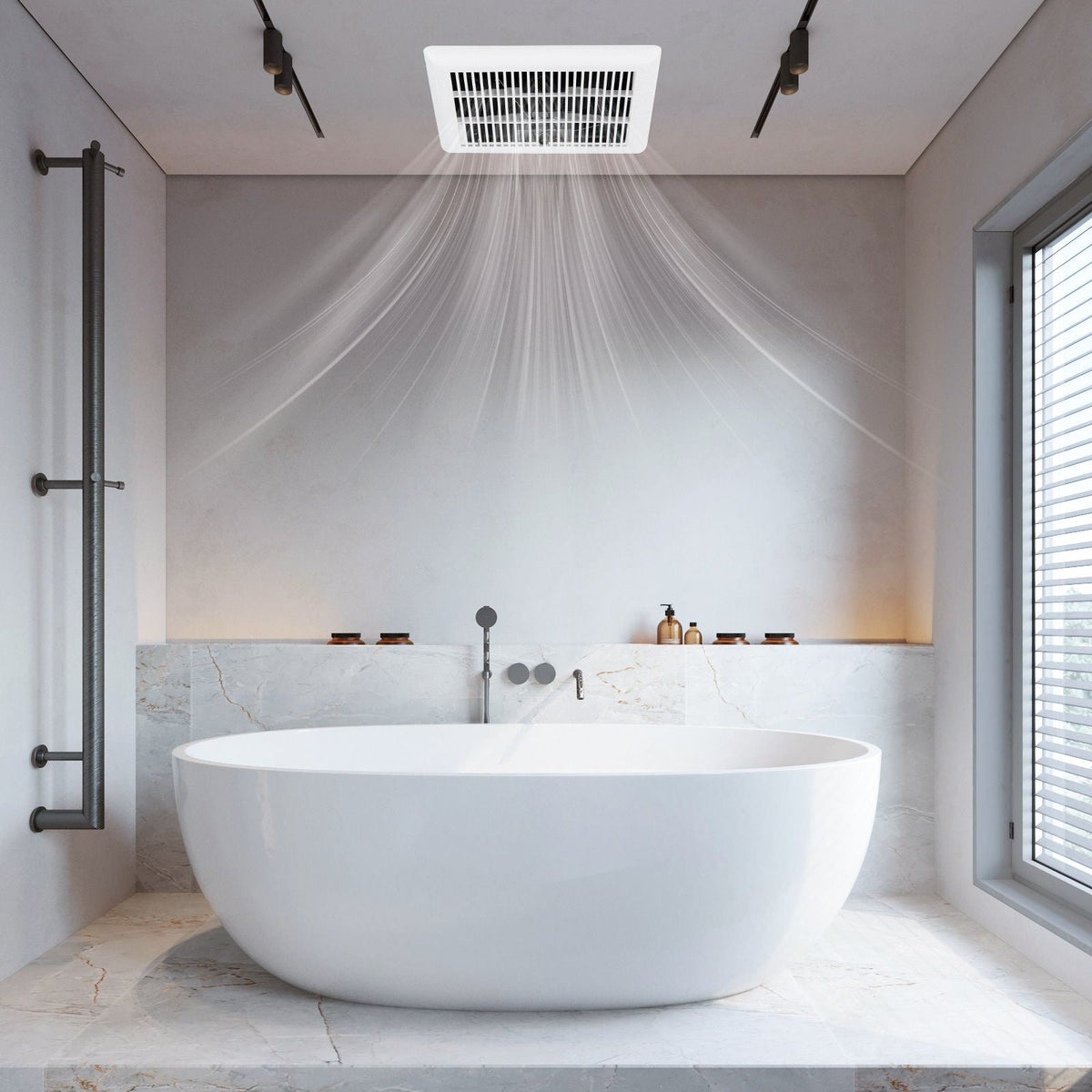 80 CFM Ceiling Mount Bathroom Exhaust Fan with Metal Housing and 4 Inches Duct