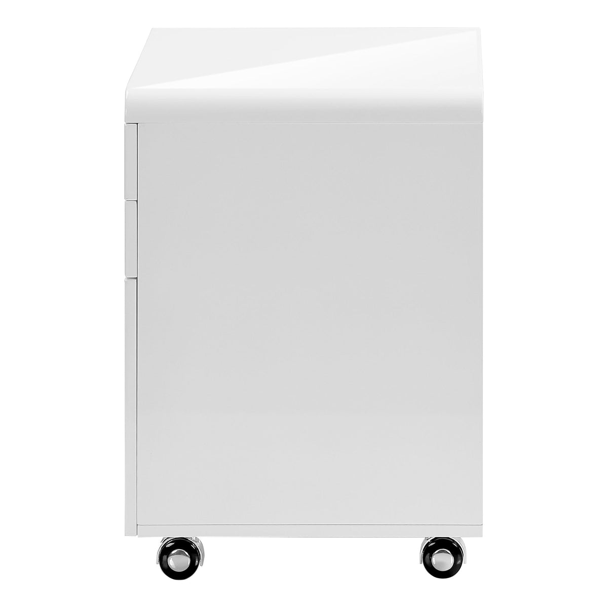 White Wood Rolling File Cabinet with Locking Storage Drawers - White