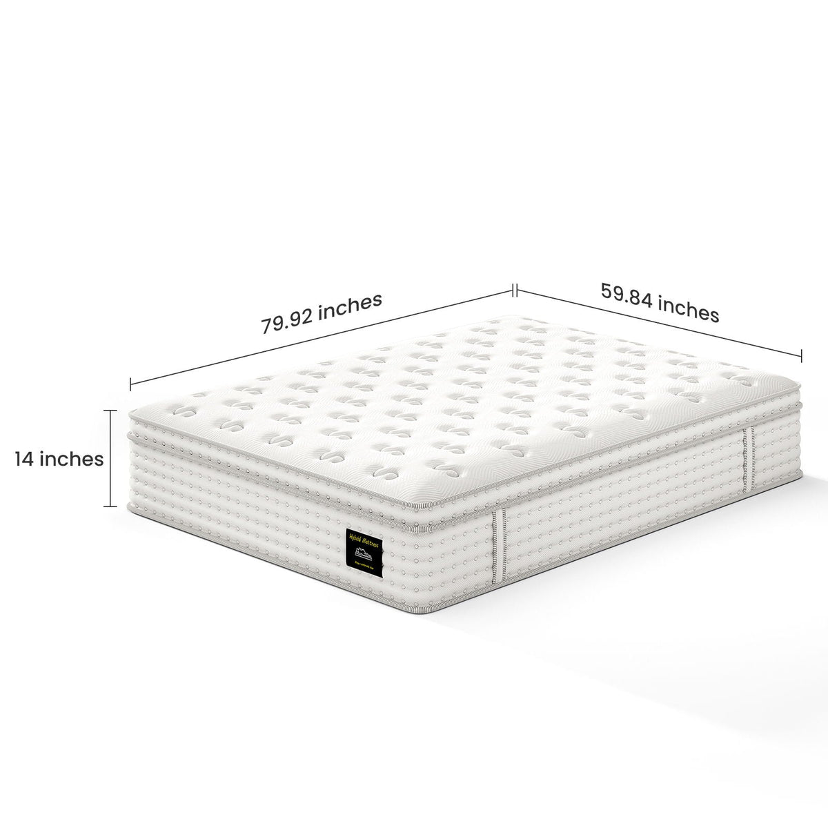 14" Hybrid Mattress with Memory Foam & Pocket Springs - White