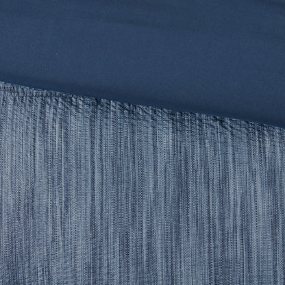 7 Piece Printed Seersucker Comforter Set with Hypoallergenic Fill - Navy