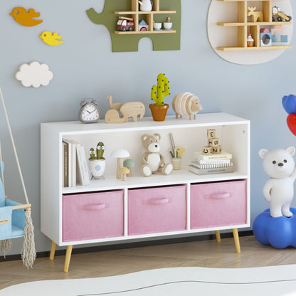 Bookcase With Collapsible Drawers Organizer - Gray, Pink, or Purple