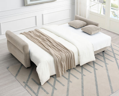 Haran Fabric Pull-Out Sleeper with Storage - Beige