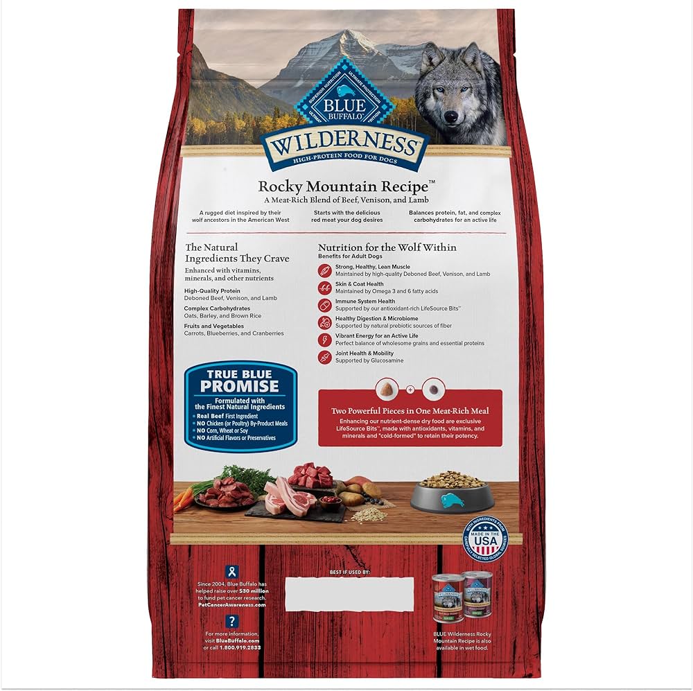 Blue Buffalo Wilderness Adult Rocky Mountain Recipe Red Meat Dry Dog Food