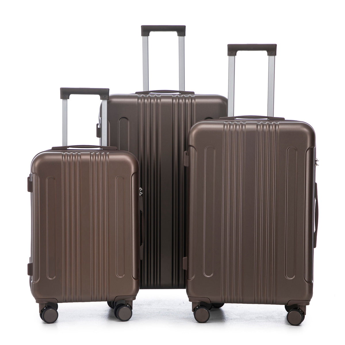 3 Piece ABS Spinner Wheel Luggage Set with Spinner Wheels - Brown