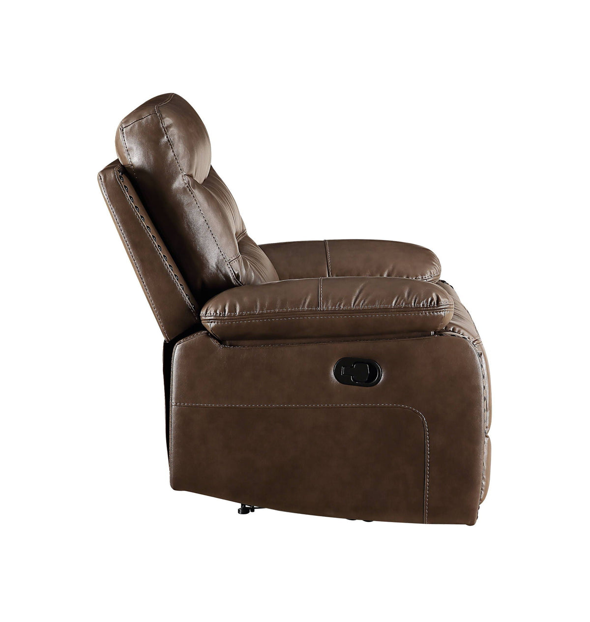 Aashi Leather Gel Match Recliner Sofa with Console - Brown