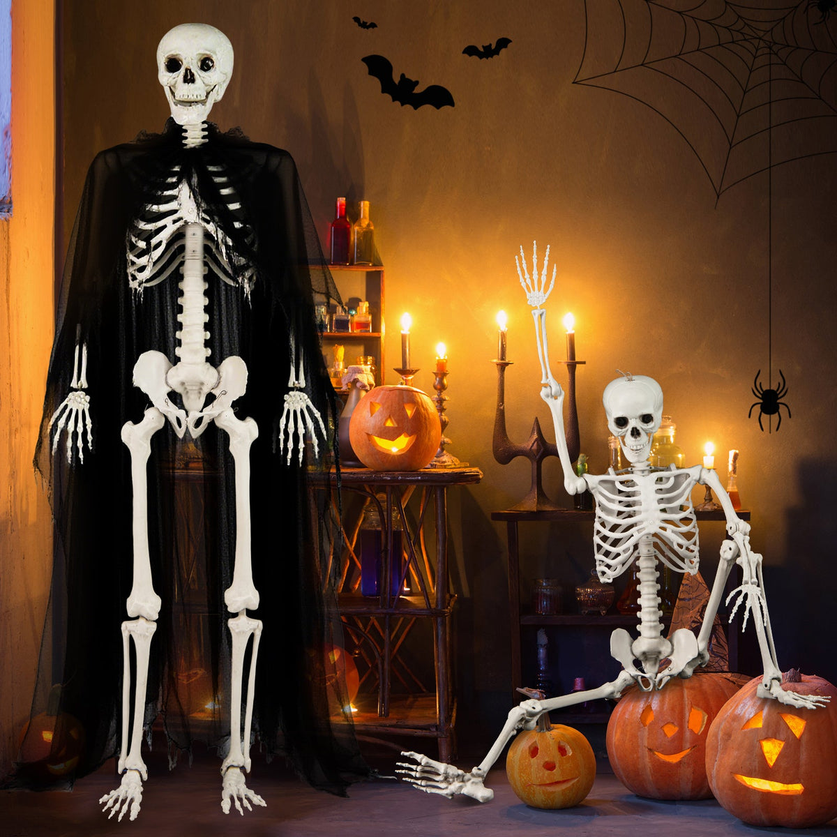 5.4 FT Halloween Skeleton Decoration Life Size Large Skeleton
