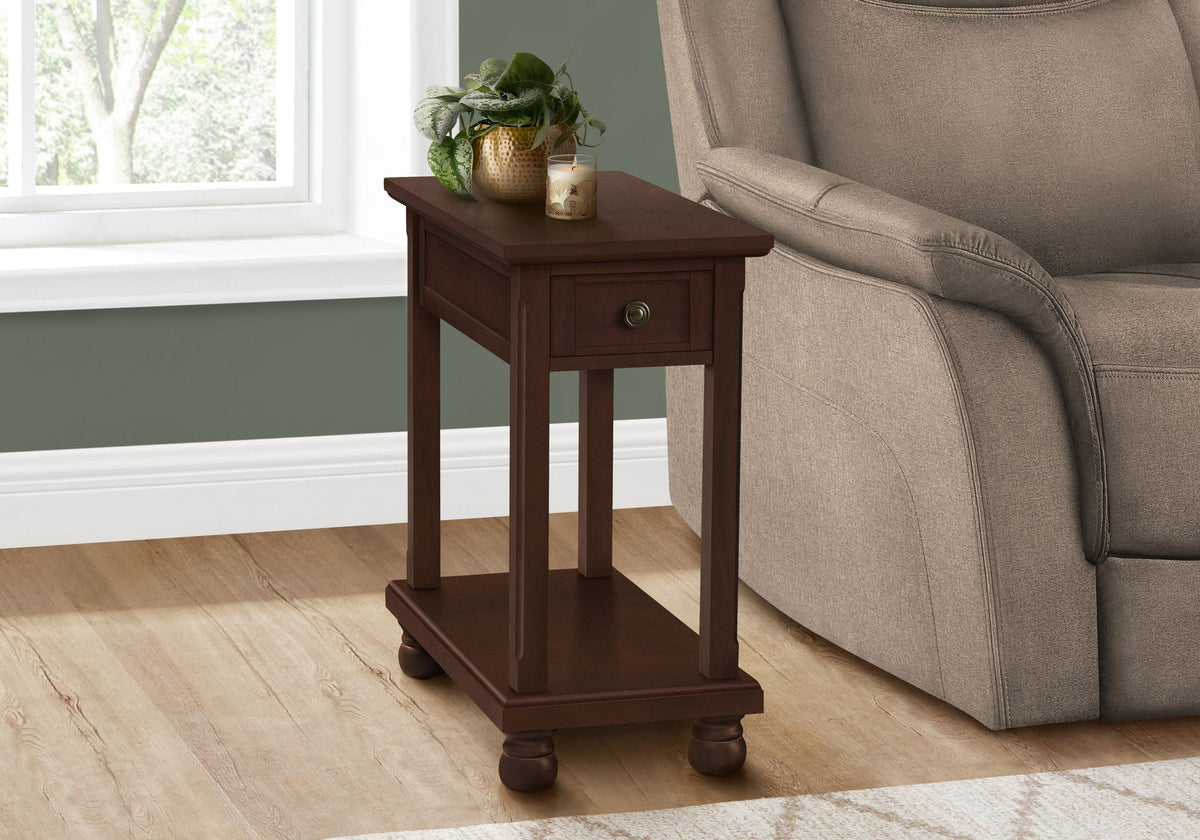 Espresso Accent End Table with Storage Drawer - Wood