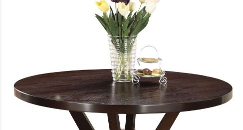 Drake Round Dining Table with Minimalist Design - Espresso