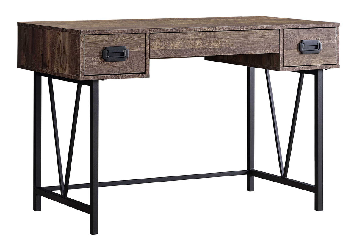 Transitional Computer Desk with Storage Drawers - Light Brown, Dark Gray, or Dark Brown