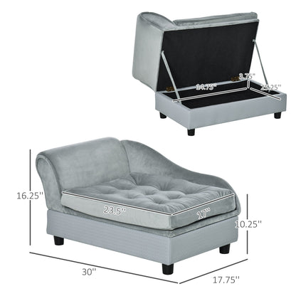 Luxury Small Dog Bed with Hidden Storage - PawHut