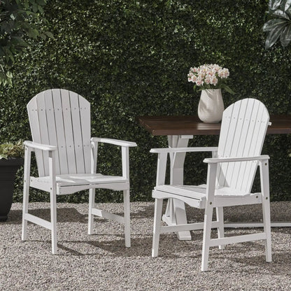 Weather Resistant Acacia Wood Adirondack Dining Chairs Set of 2 - Multiple Colors