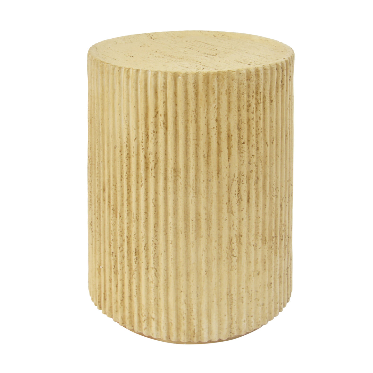 Antique Brown Cylindrical Outdoor Side Table with Weather-Resistant MGO
