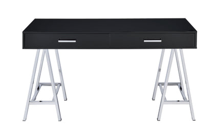 High Gloss Writing Desk with USB Ports - White or Black