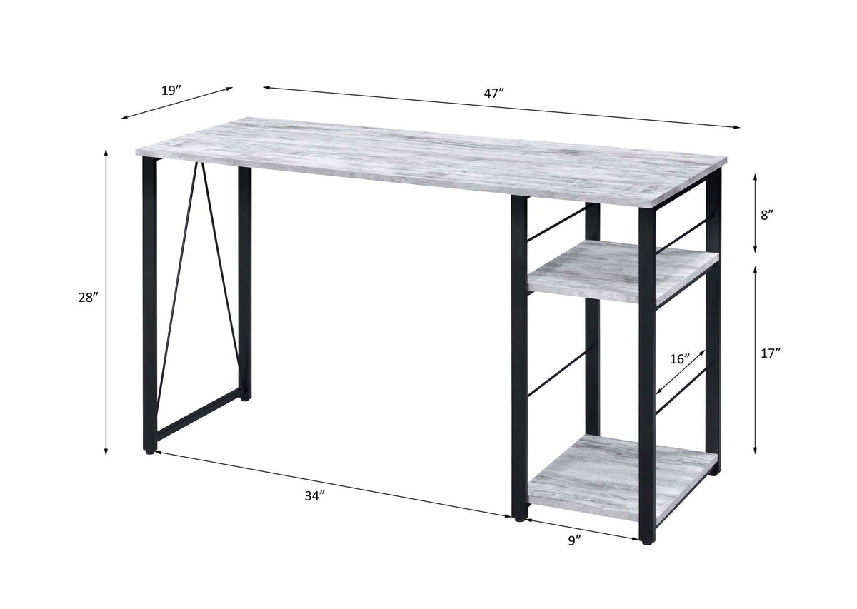 Vadna Writing Desk with Functional Shelving - Black, White, or Dark Brown
