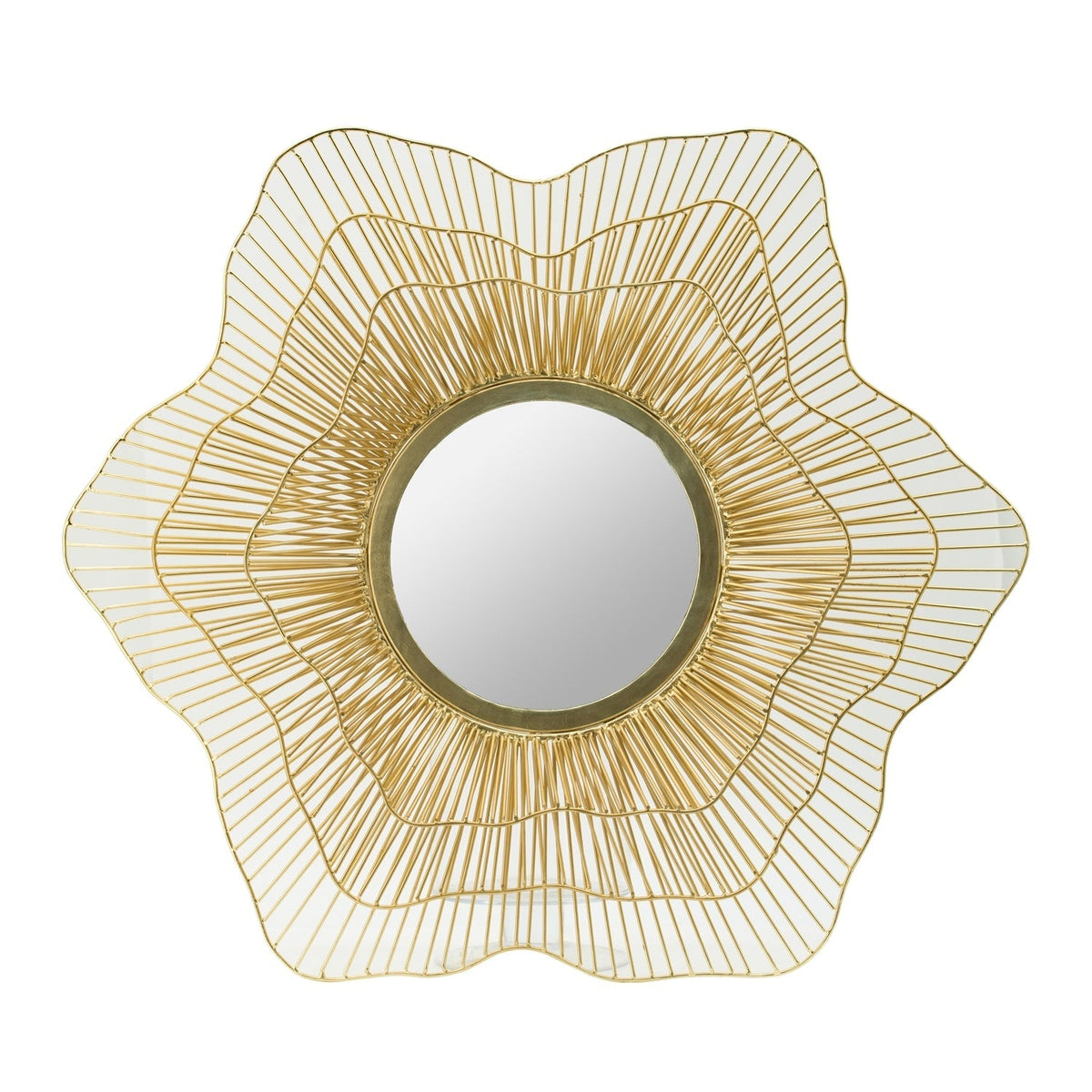 Starburst Metal Wall Mirror with Gold Iron Frame - 27"