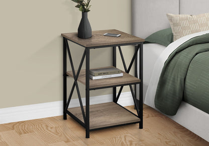 3 Tier Accent Table with Marble Look Top - White, Light Brown, Gray, Black