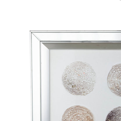 Ares Crystal Mirror Framed Wall Art with Lunar Motif - Multicolor