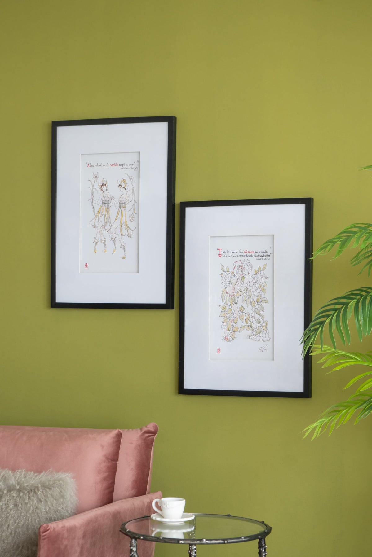 Multicolor Wall Art Set with Black Frames - Set of 2