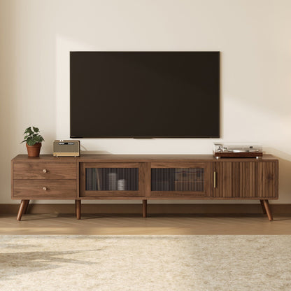 76" TV Stand with Storage Cabinets - Natural