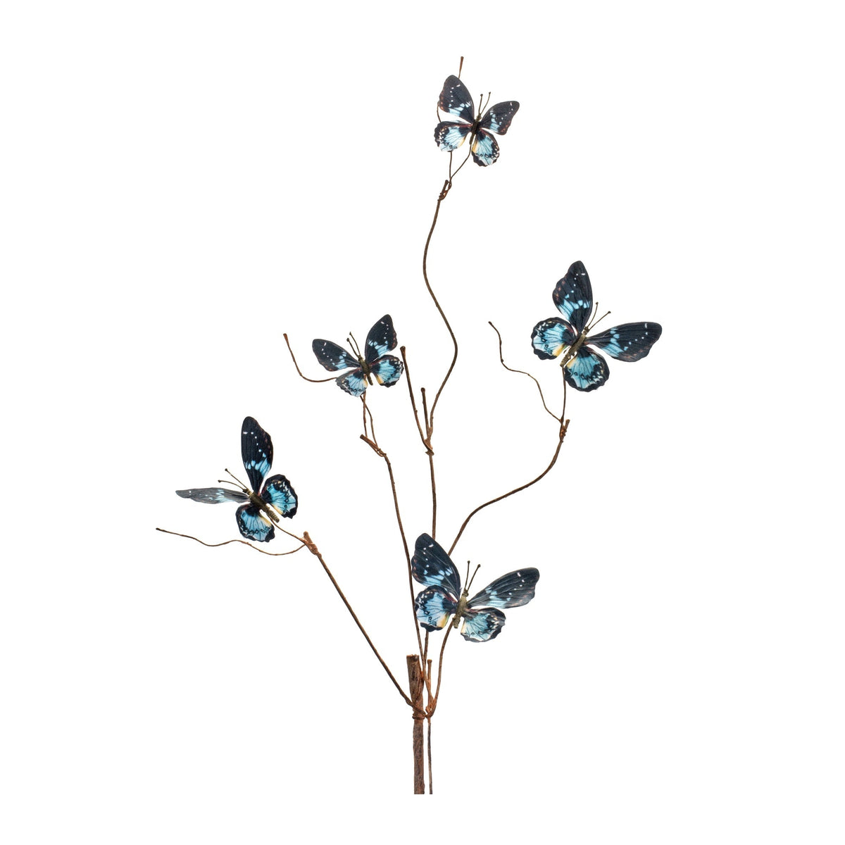 Blue and Black Wire Butterfly Spray (Set of 6)