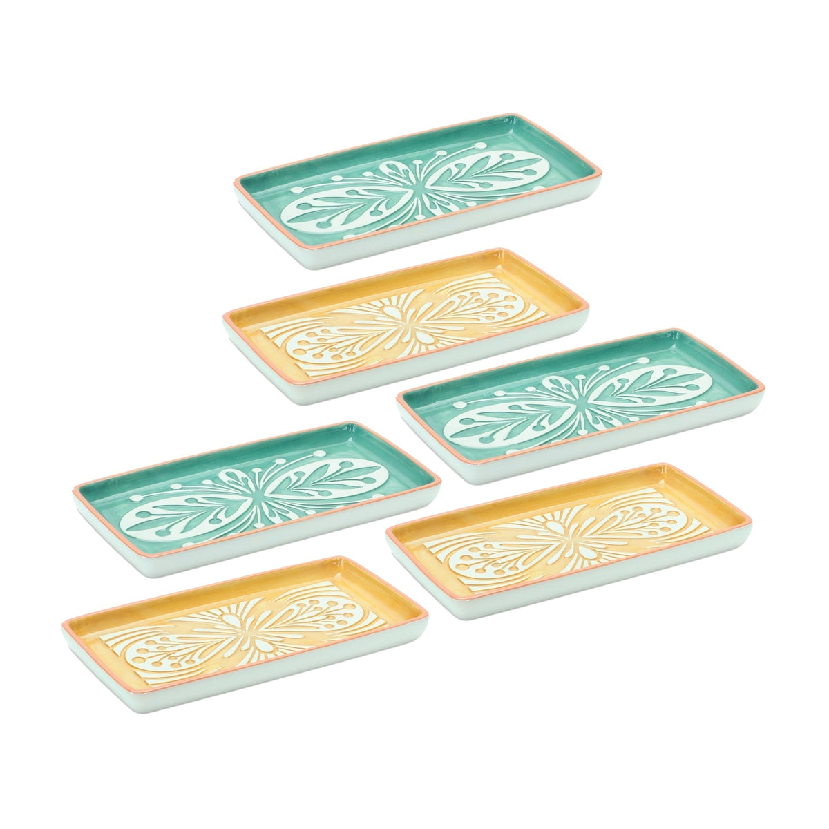 Ornamental Ceramic Tray (Set of 6)