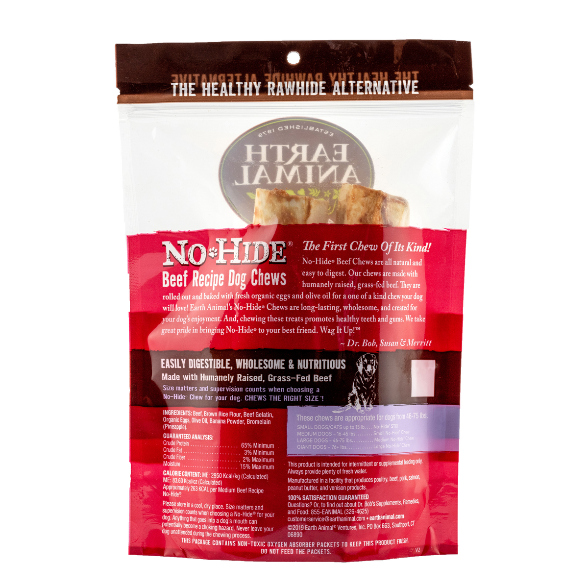 Earth Animal No Hide Medium Beef Dog Rolls (2pk) (4.2oz)