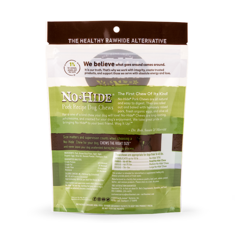 Earth Animal No Hide Small Pork Dog Rolls (2pk) (2.4oz)