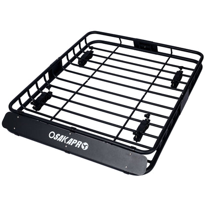 Rooftop Cargo Carrier Basket Steel Universal Fit - Black
