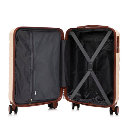 Beige 2-Piece Spinner Luggage Set with Hard Shell - Beige